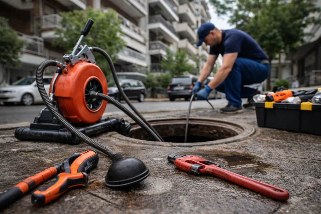 Βουλωμένες αποχετεύσεις στη Καλλιθέα