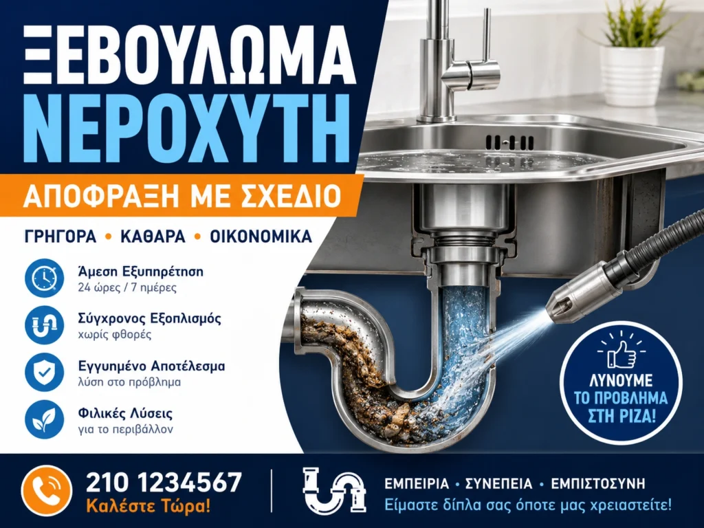 Ξεβούλωμα Νεροχύτη – Απόφραξη με Σχέδιο